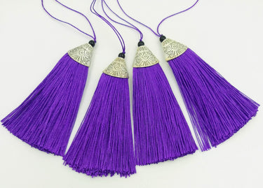 Purple Tassels Artificial Silk Tassel with Cone Cap, Earring Tassel, Bridal Tassels